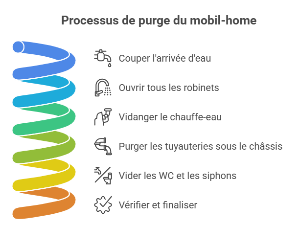 étapes purges du mobil home