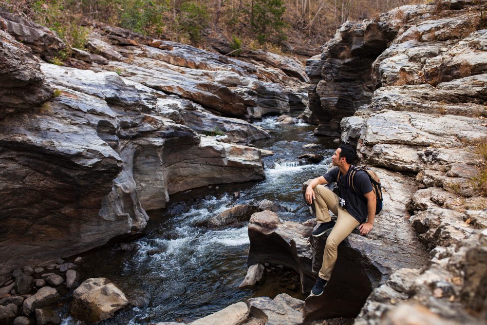 a person in the gorge