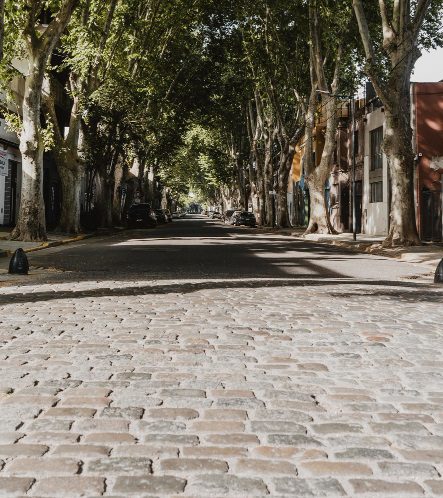 une rue pavée
