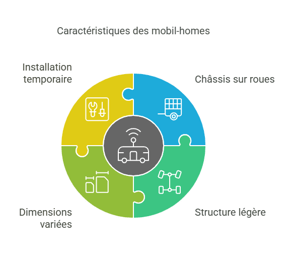 Infographie des caractéristiques techniques du mobil-home