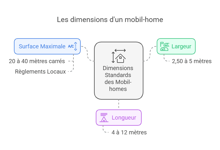 Infographie des dimensions d'un mobil-home