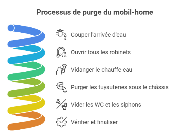 étapes purges du mobil home