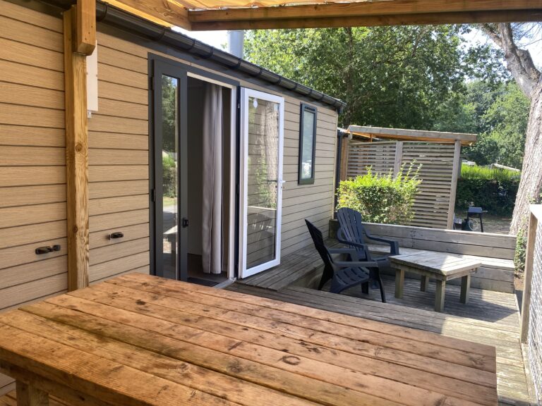 terrasse d'un mobil home