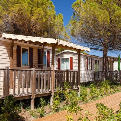 A mobile home for sale in a sunny region